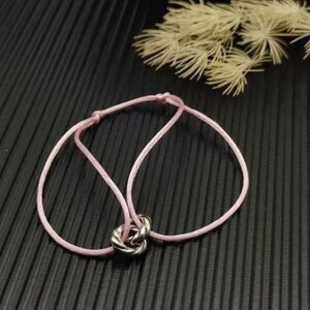 David Yurman Pink Double-Ring Silver Nylon Rope Bracelet - Picture 5 of 5